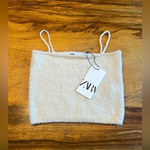 Zara Woman’s Cream Tube Top with Spaghetti Straps – NWT